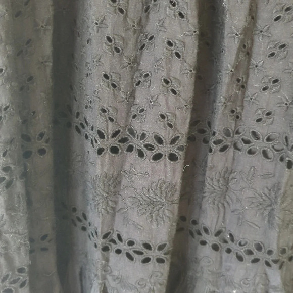 ulla johnson marjorie black noir eyelet lace mid dress - Picture 8 of 14